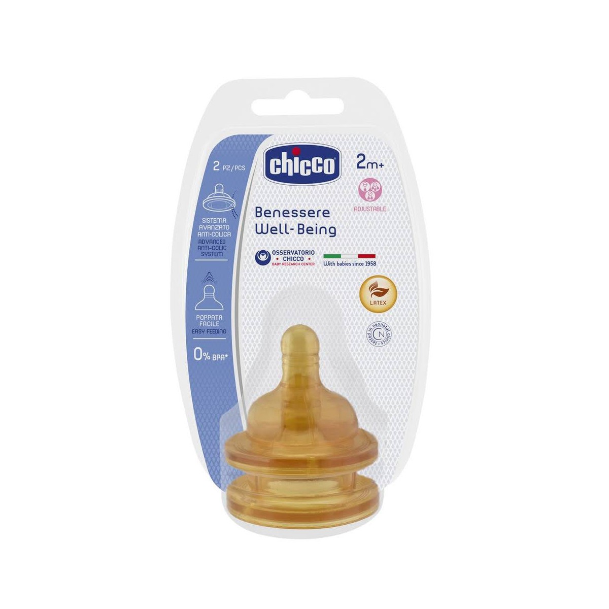 chicco-tetina-boca-ancha-caucho-flujo-regulable-2m-2-unidades